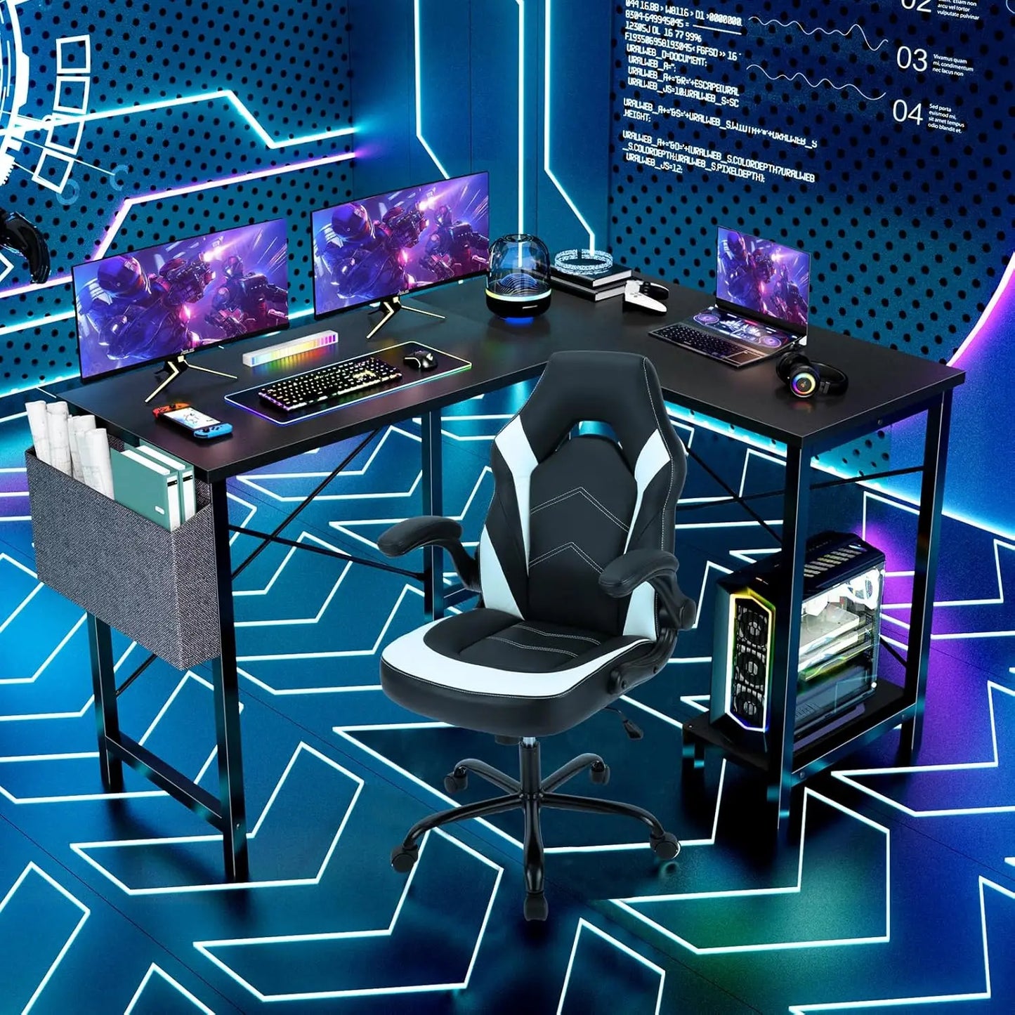 L Shaped Desk. 50-Inch Computer Desk. Corner Gaming Desk.