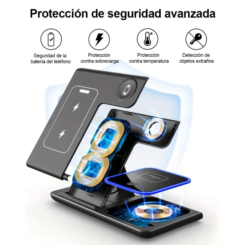 100W 3 in 1 Night Light Wireless Charger Stand