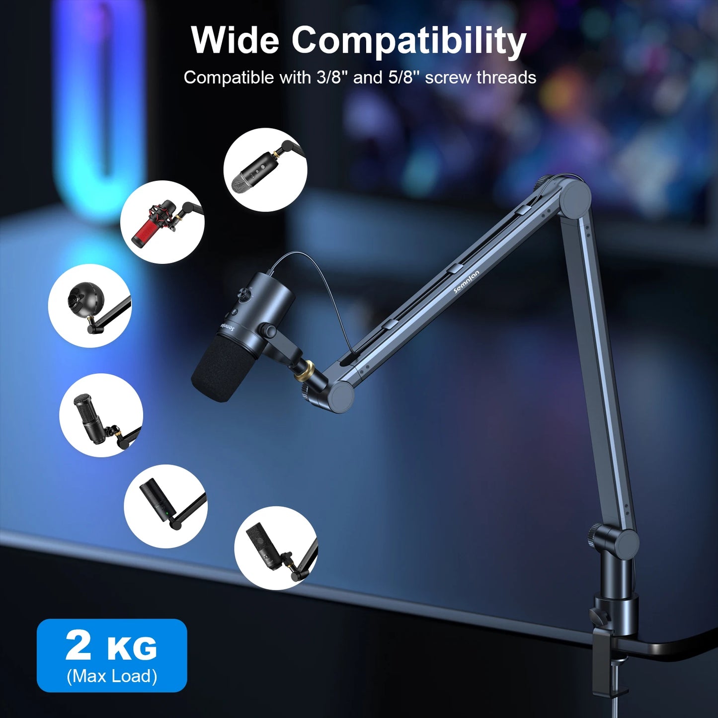 SEMNLAN Microphone Boom Arm Stand