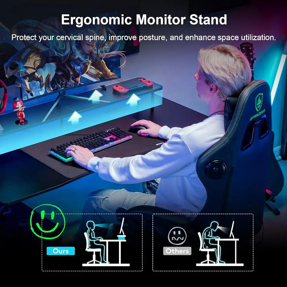 55 H Gaming Desk With Led Lights