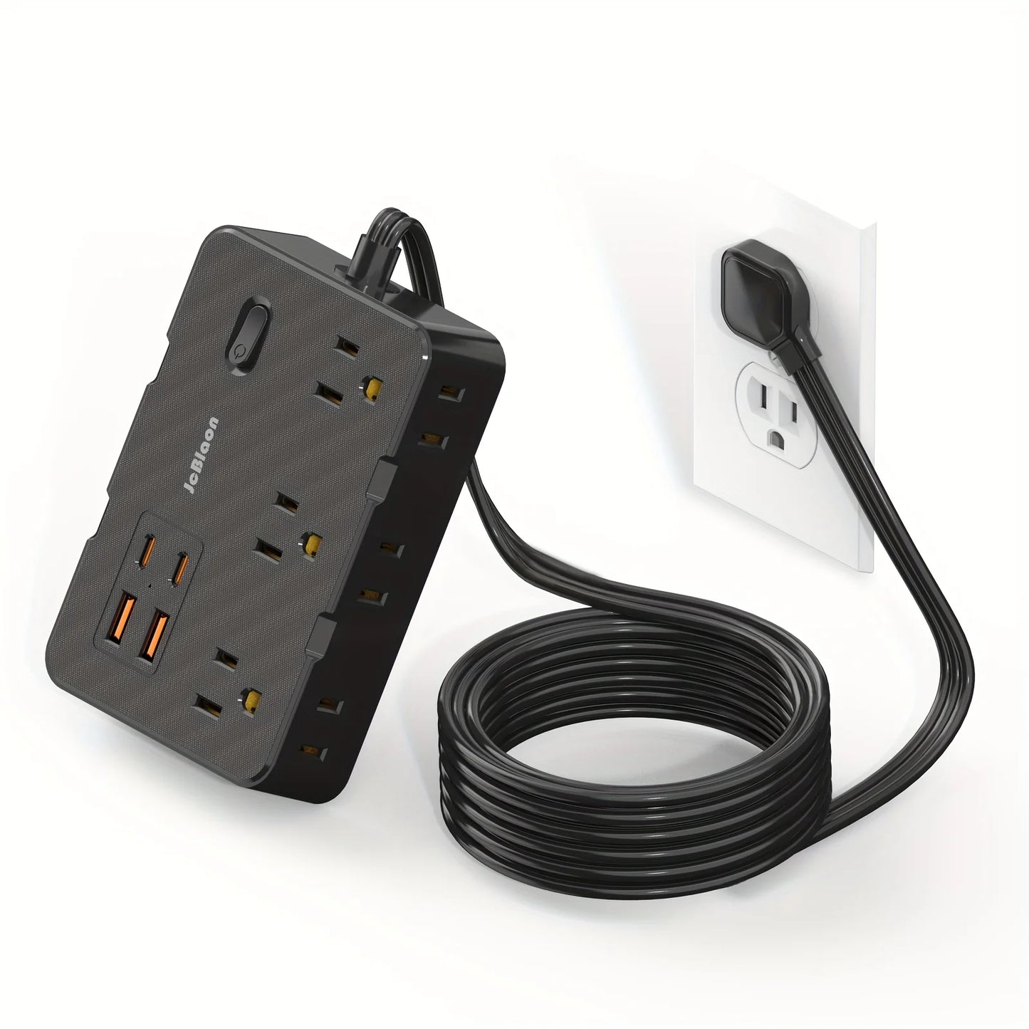 Surge Protector with 6 Widely Outlets Extender 4 USB Ports, 5ft Power Strip
