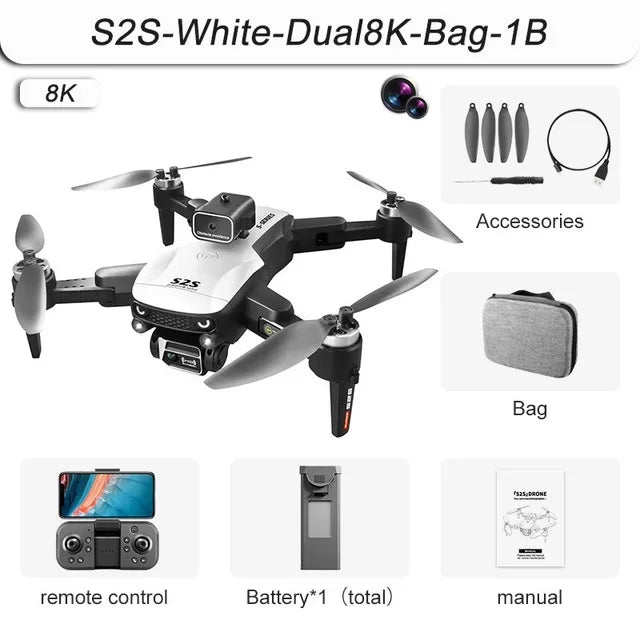 S2S Mini Drone 4k 8K HD Camera Obstacle Avoidance Aerial Photography Quadcopter