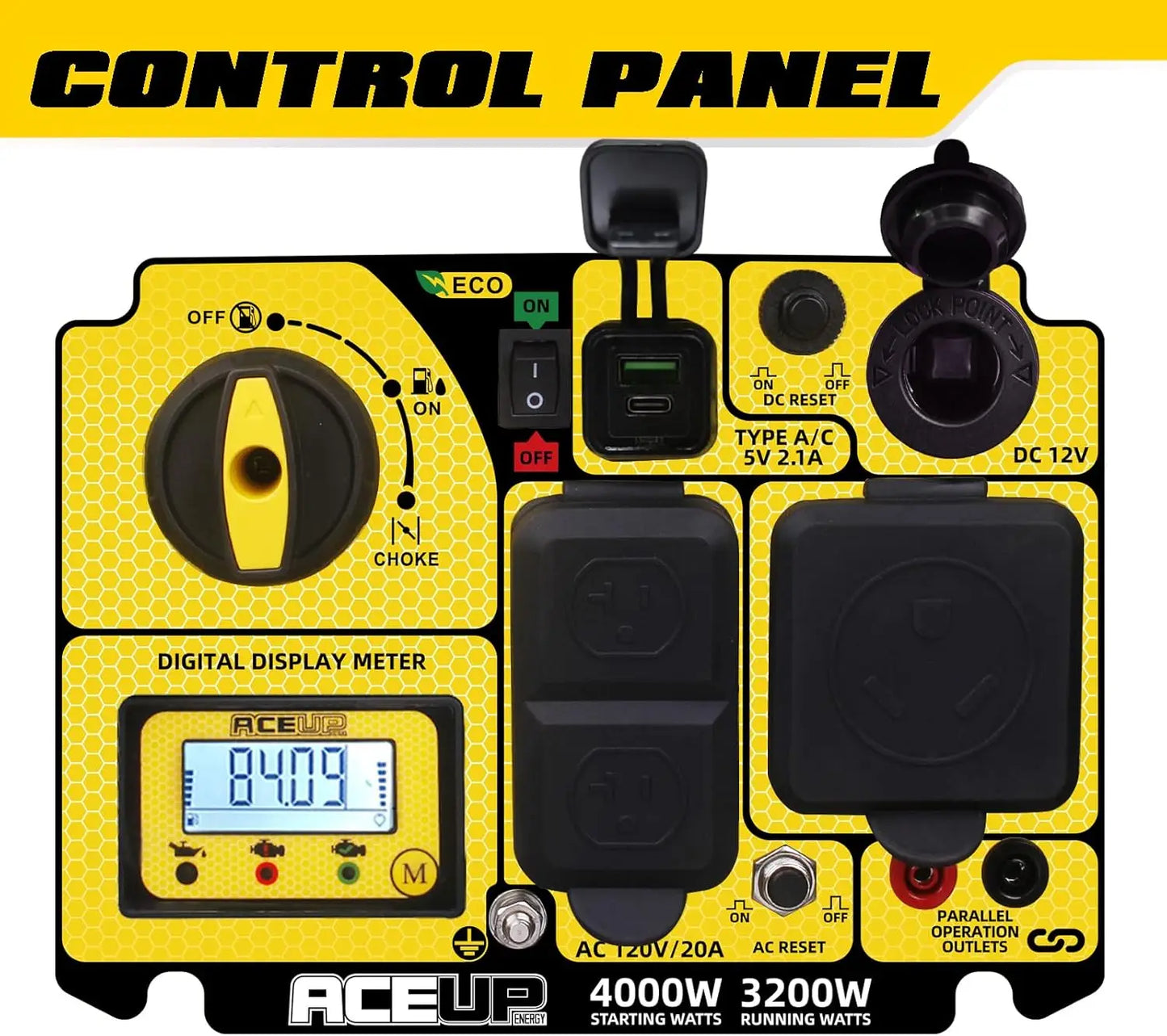 4000 Watt Portable Inverter Generator, Gas Powered Generator