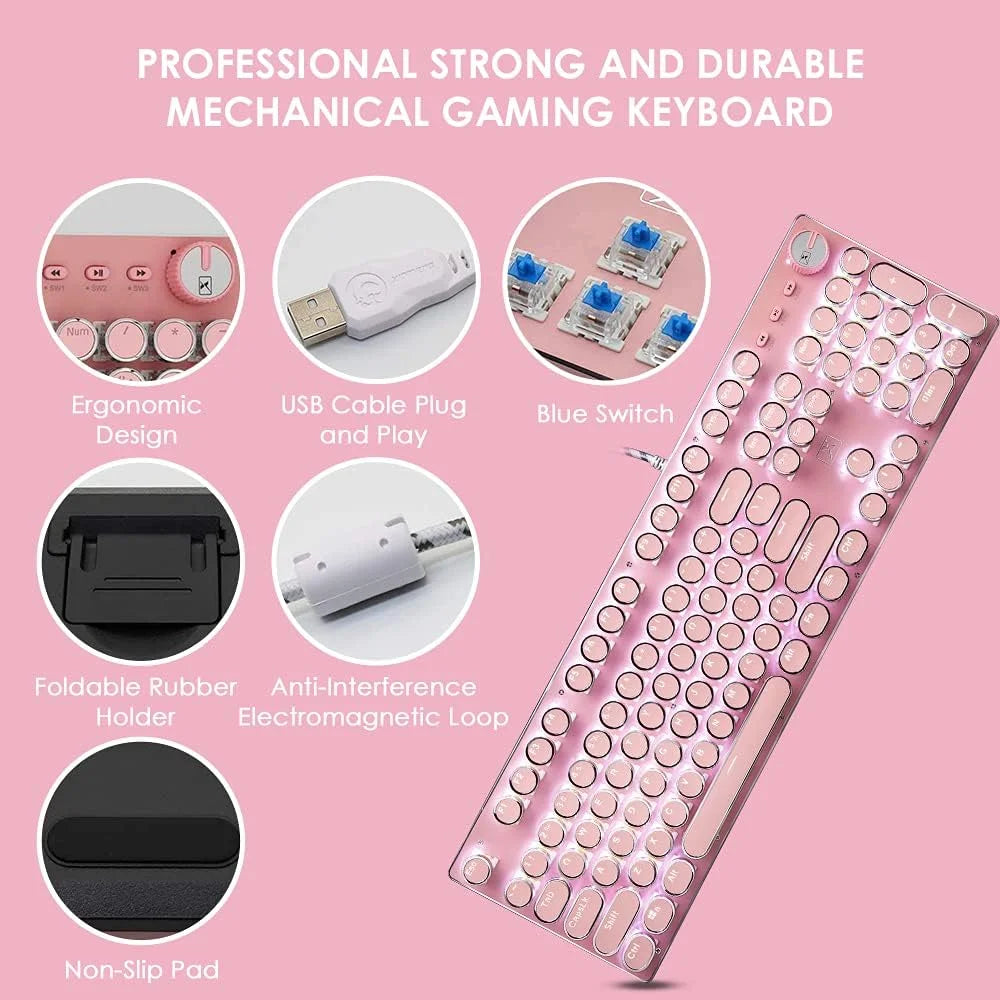 Gaming Keyboard and Mouse,Retro