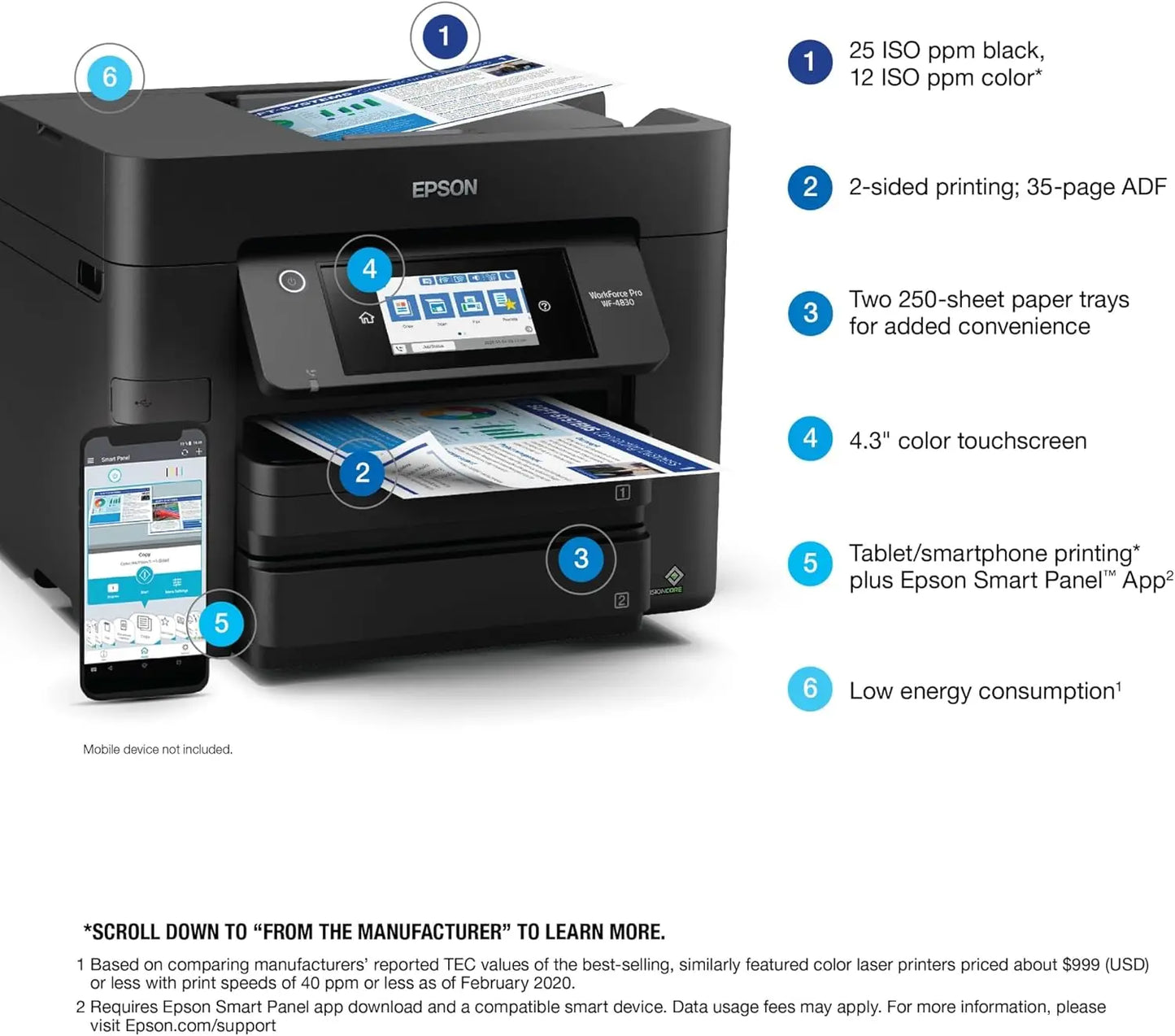 Workforce Pro WF-4830 Wireless All-in-One Printer