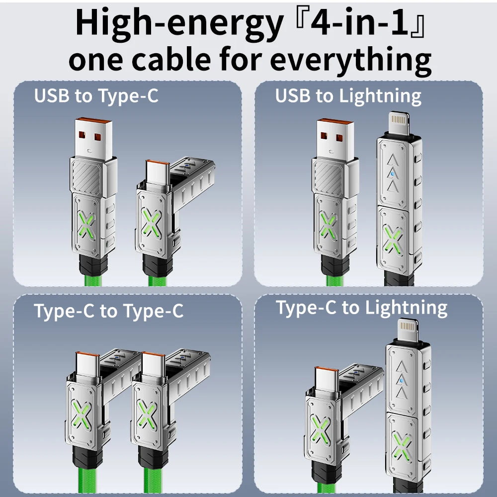 240W 4-in-1 Super Fast Charging USB-C To Type-C