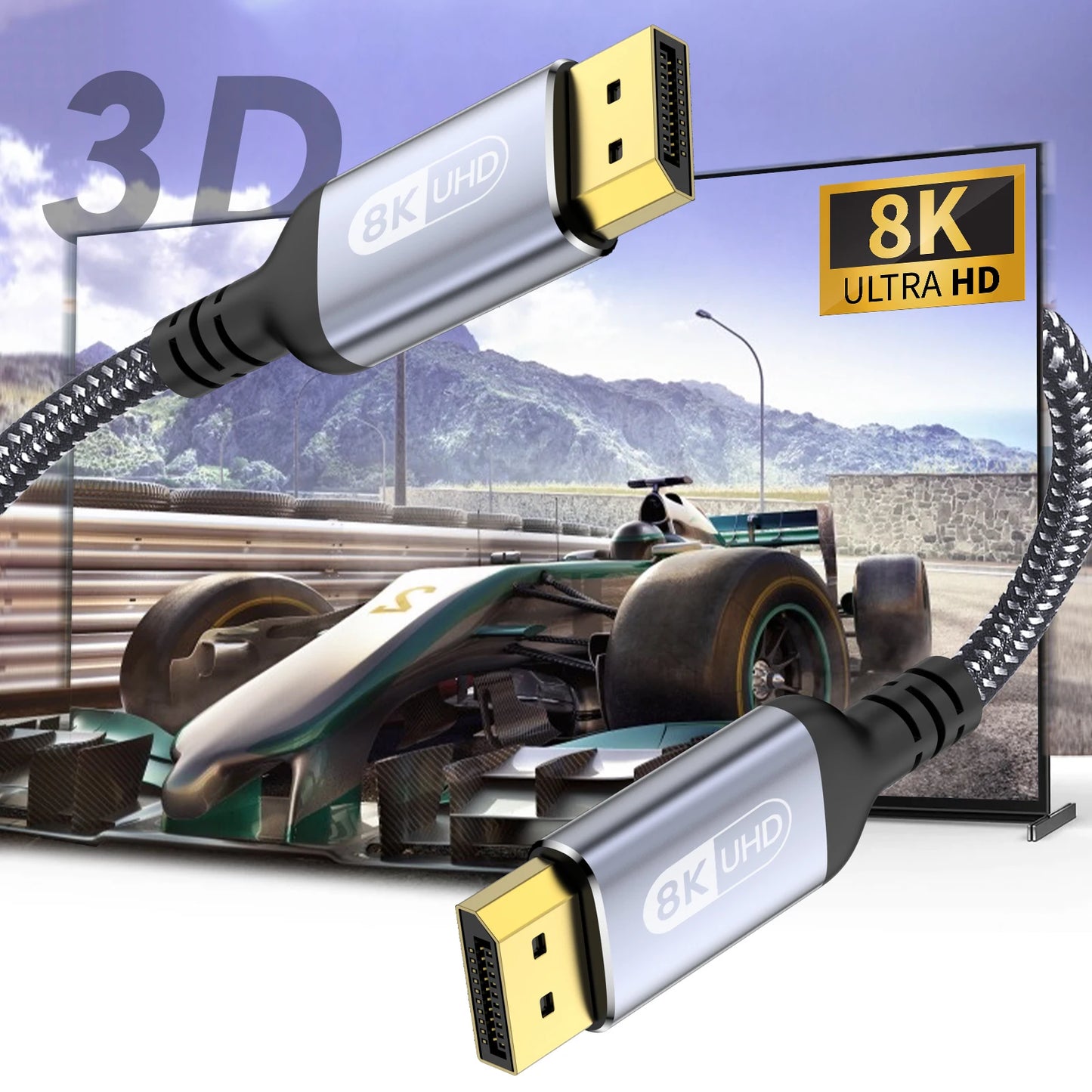 8K DP Cable DisplayPort Cable 1.4 High Speed Display Port Cord