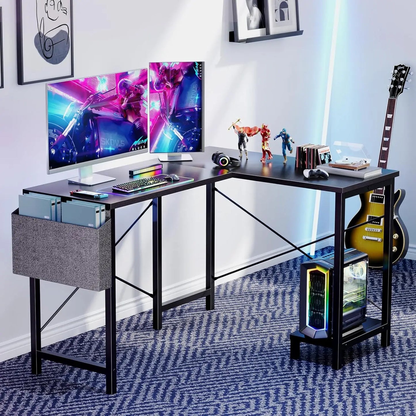 L Shaped Desk. 50-Inch Computer Desk. Corner Gaming Desk.