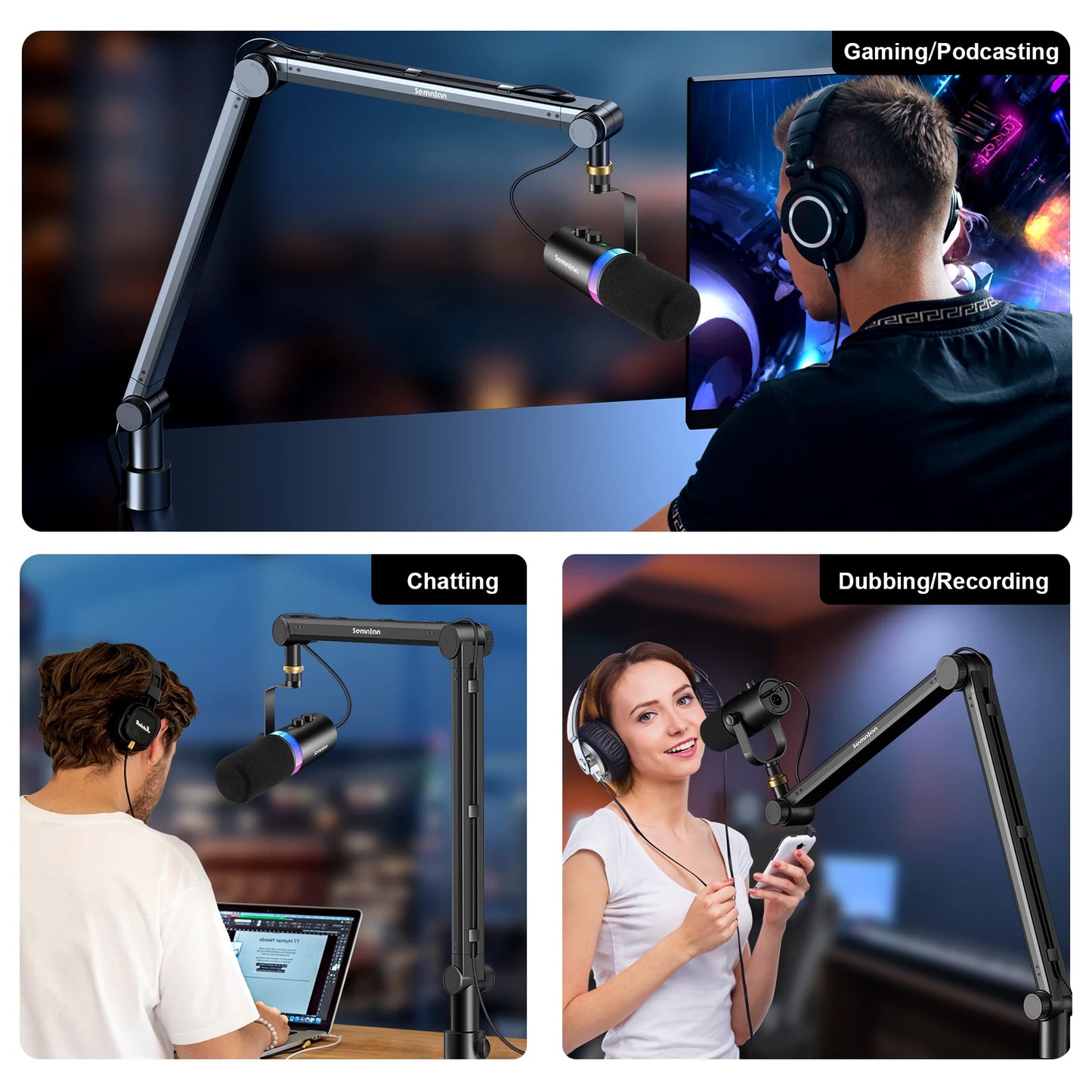 SEMNLAN Microphone Boom Arm Stand