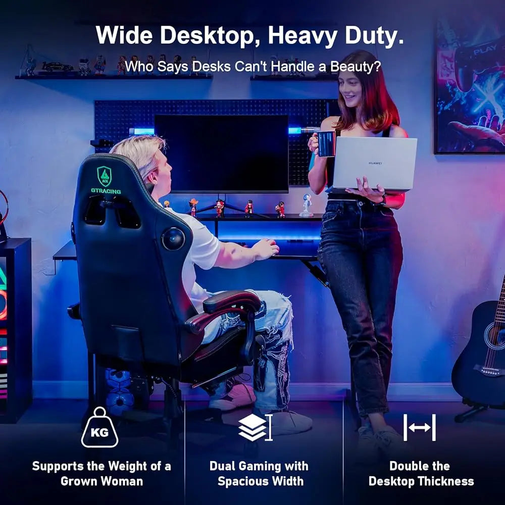 55 H Gaming Desk With Led Lights
