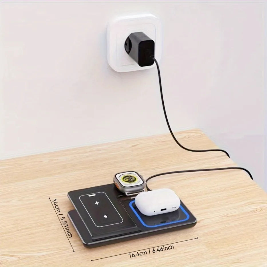 100W 3 in 1 Night Light Wireless Charger Stand