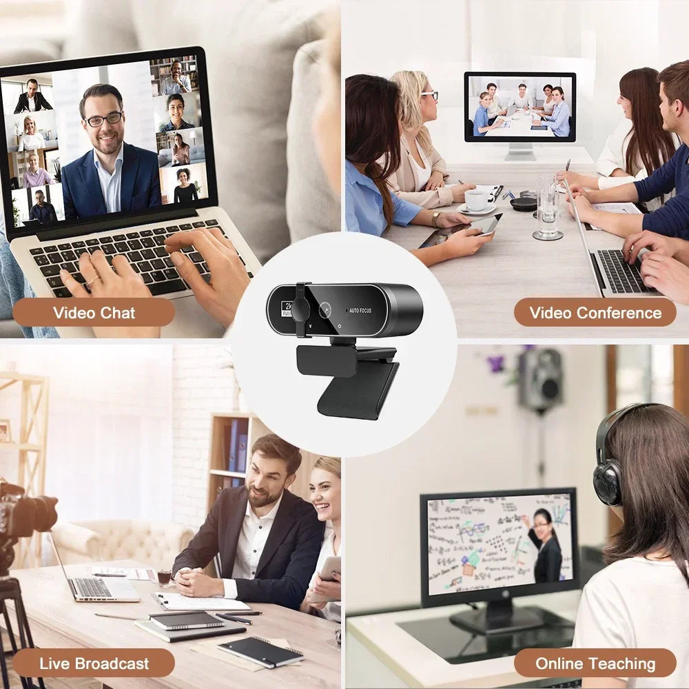 4K Webcam Video Camera 2K Autofocus Streaming Web Cam With Microphone
