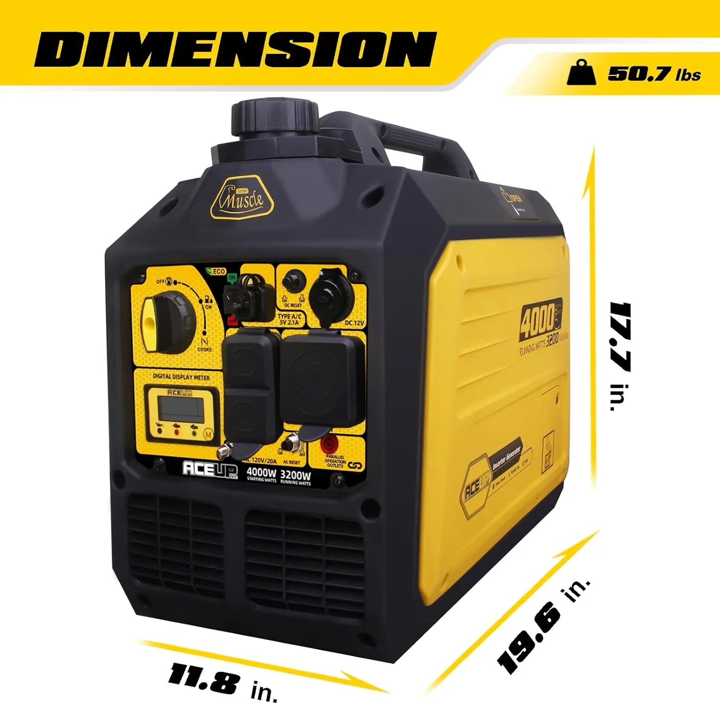 4000 Watt Portable Inverter Generator, Gas Powered Generator