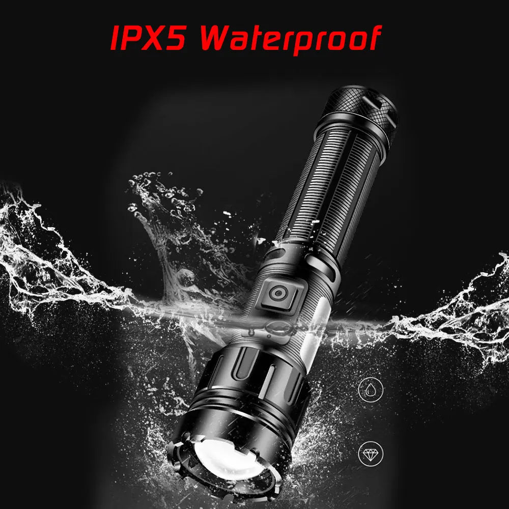 800 Meters Long Throw LED Flashlight COB Work Light USB Rechargeable Spotlights 1000000 Lumens