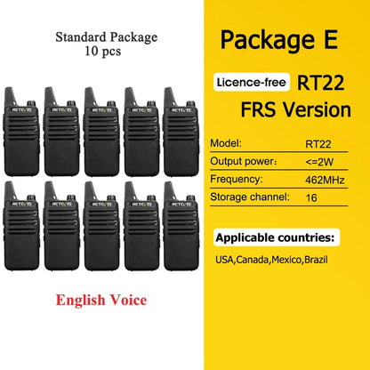 10 Pcs Wholesale Mini Walkie Talkie