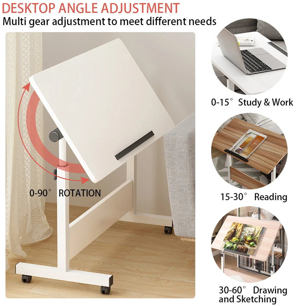 Small Standing Table Adjustable Height Mobile Stand Up Desk With Wheels