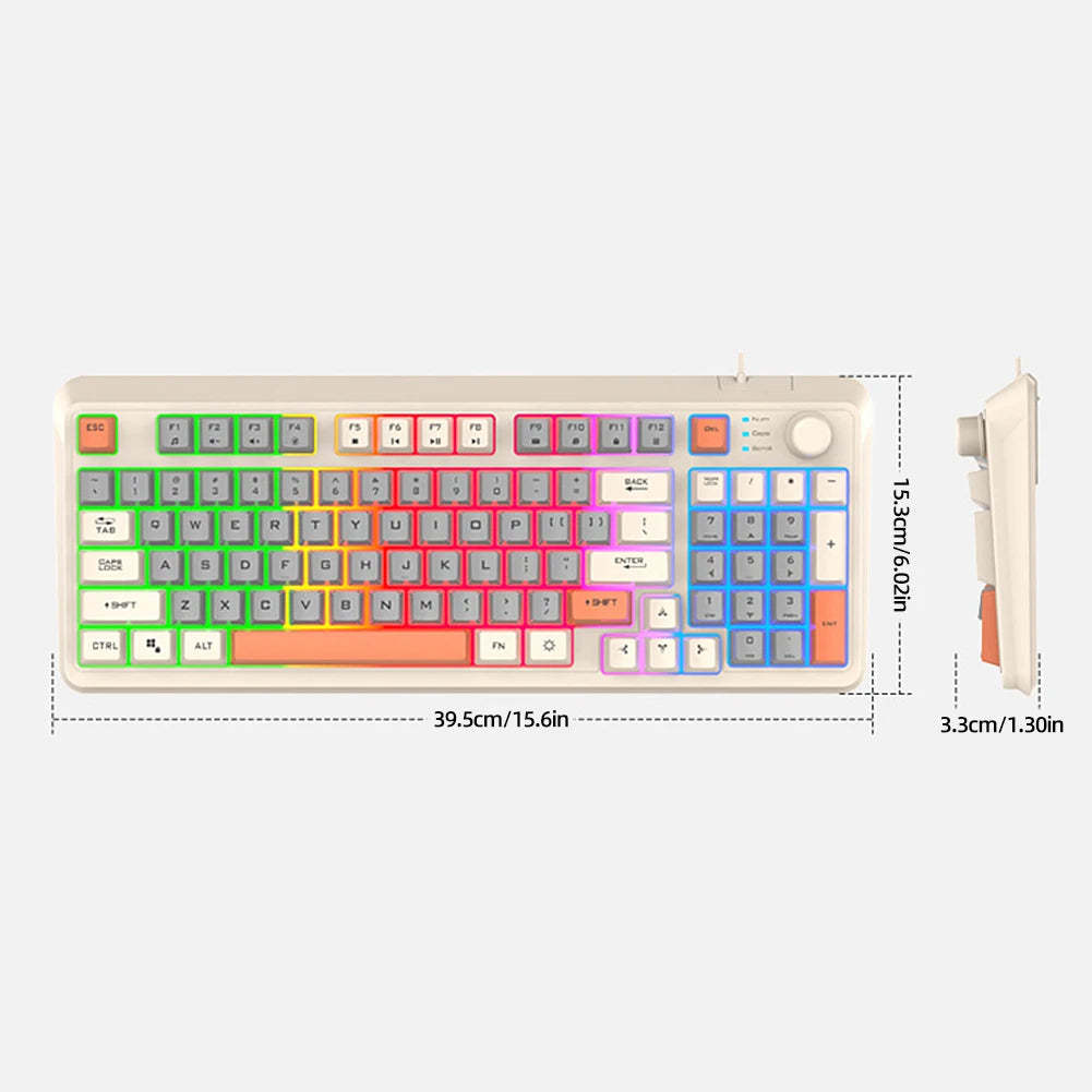 K82 Luminous Keyboard 94 Keys Gaming Keyboard RGB Light Gamer Keypad