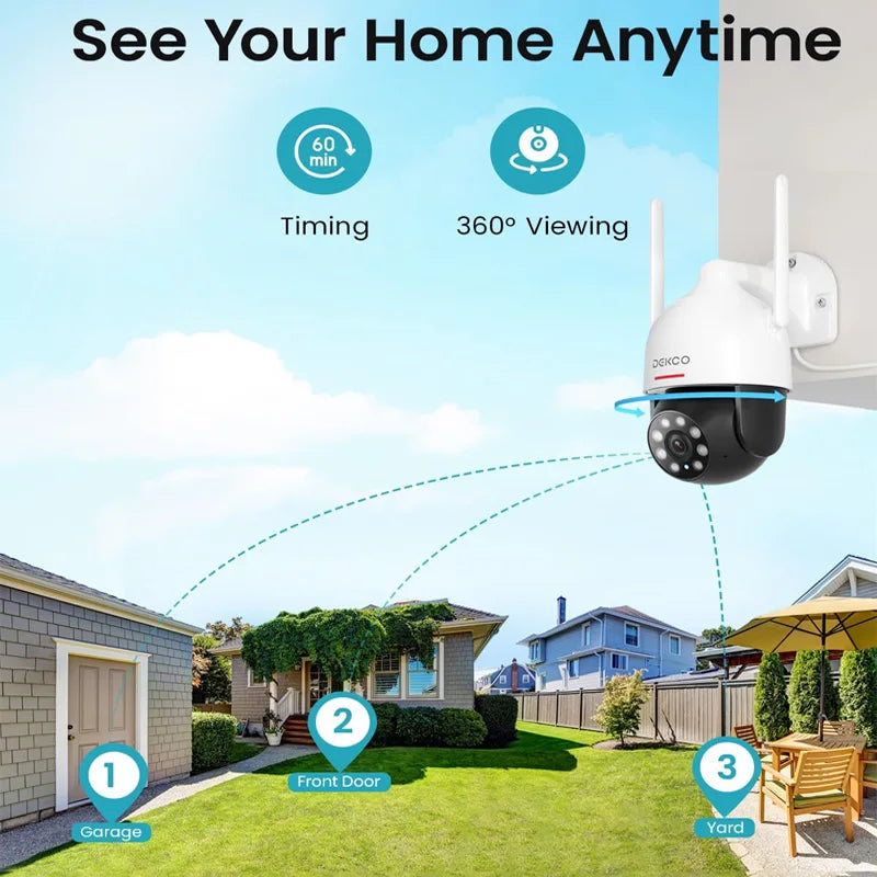 2/3/4pcs PTZ 3MP WiFi Camera Outdoor Wireless Security