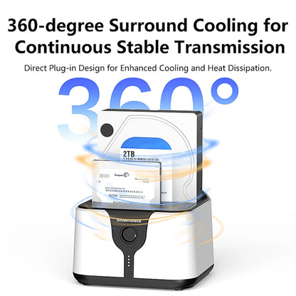 USB 3.0 To SATA Dual-Bay External Hard Drive Docking Station