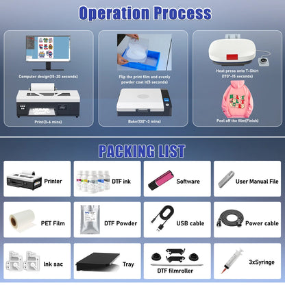 Colorsun DTF Printer Impressora A4/A3 Direct to Film