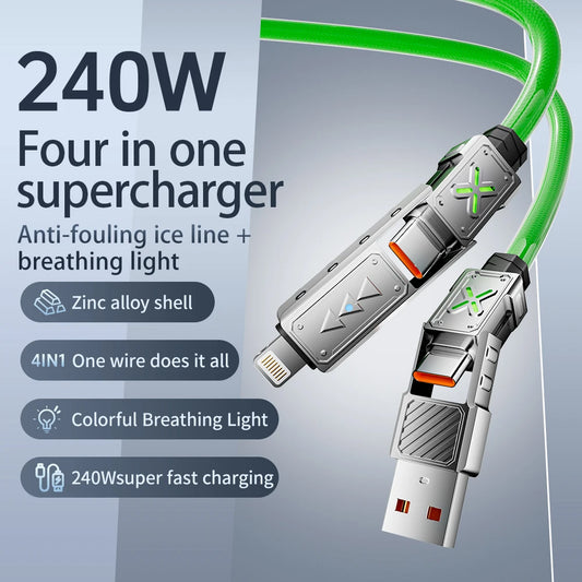 240W 4-in-1 Super Fast Charging USB-C To Type-C