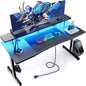 55 H Gaming Desk With Led Lights