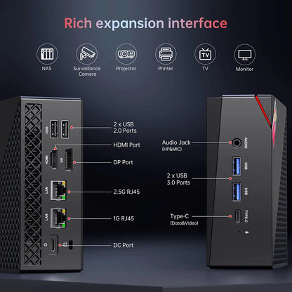 AM06 Pro Gamer Mini PC AMD Ryzen 5 5500U/5800U Windows 11 Mini Desktop