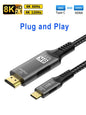 8k@60hz USB C to HDMI cable 4k@120hz Type C to HDMI