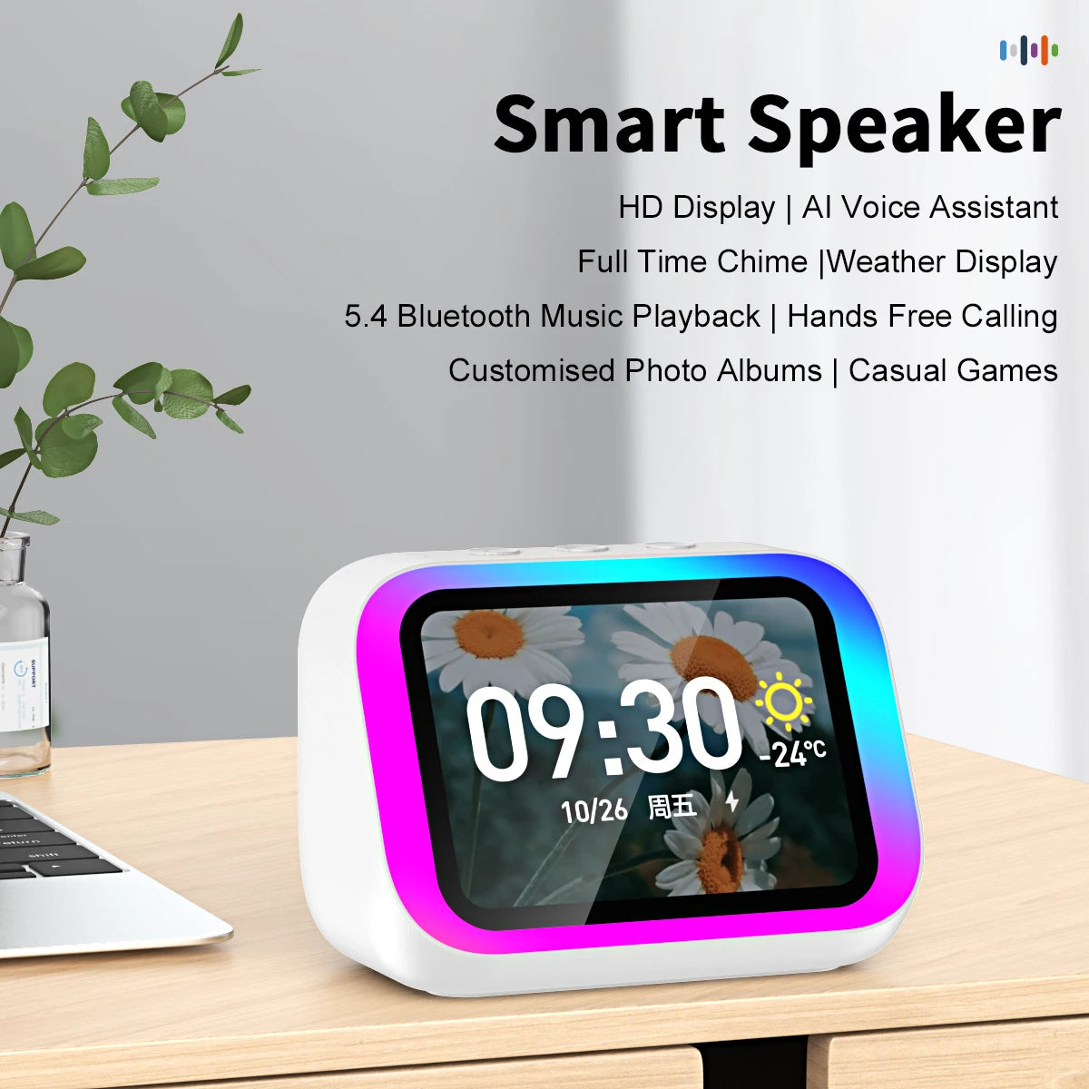 Smart Bluetooth Translator RGB Speaker 18 Languages Real-time Translation