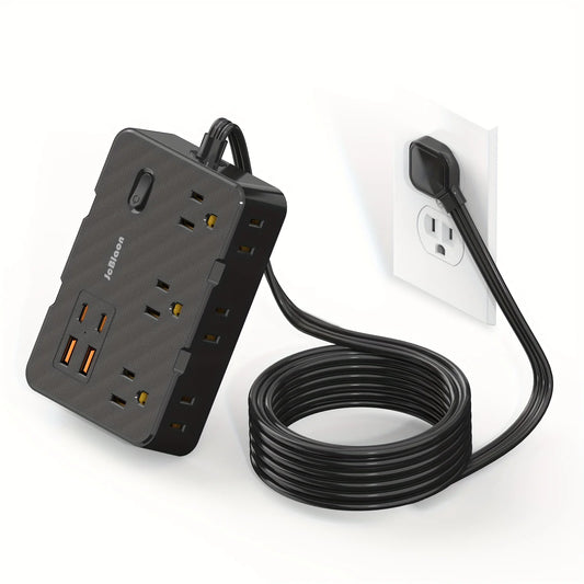Surge Protector with 6 Widely Outlets Extender 4 USB Ports, 5ft Power Strip
