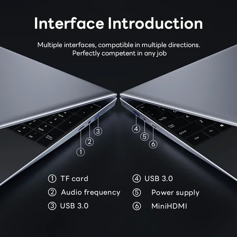 15.6 inch Laptops Office Fingerprint Unlock Notebook 16GB 1TB Windows 11 Pro