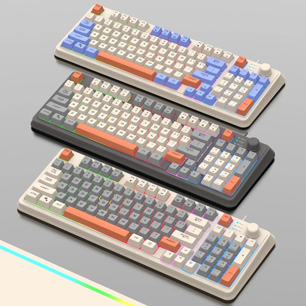 K82 Luminous Keyboard 94 Keys Gaming Keyboard RGB Light Gamer Keypad