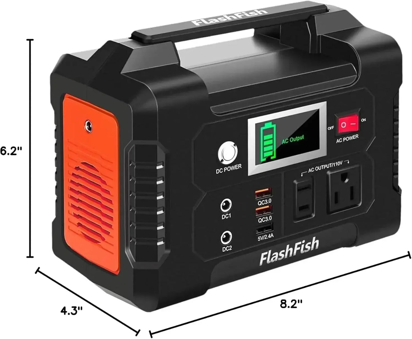 200W Portable Power Station, FlashFish 40800mAh Solar Generator