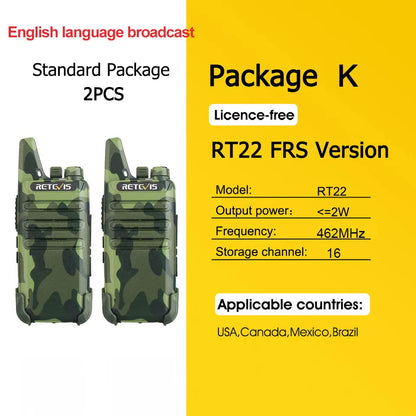 RETEVIS RT622 Walkie Talkie Mini 2 pcs PMR 446 Portable Two-way Radio