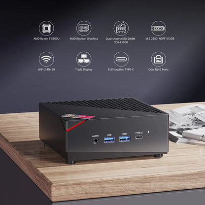 AM06 Pro Gamer Mini PC AMD Ryzen 5 5500U/5800U Windows 11 Mini Desktop