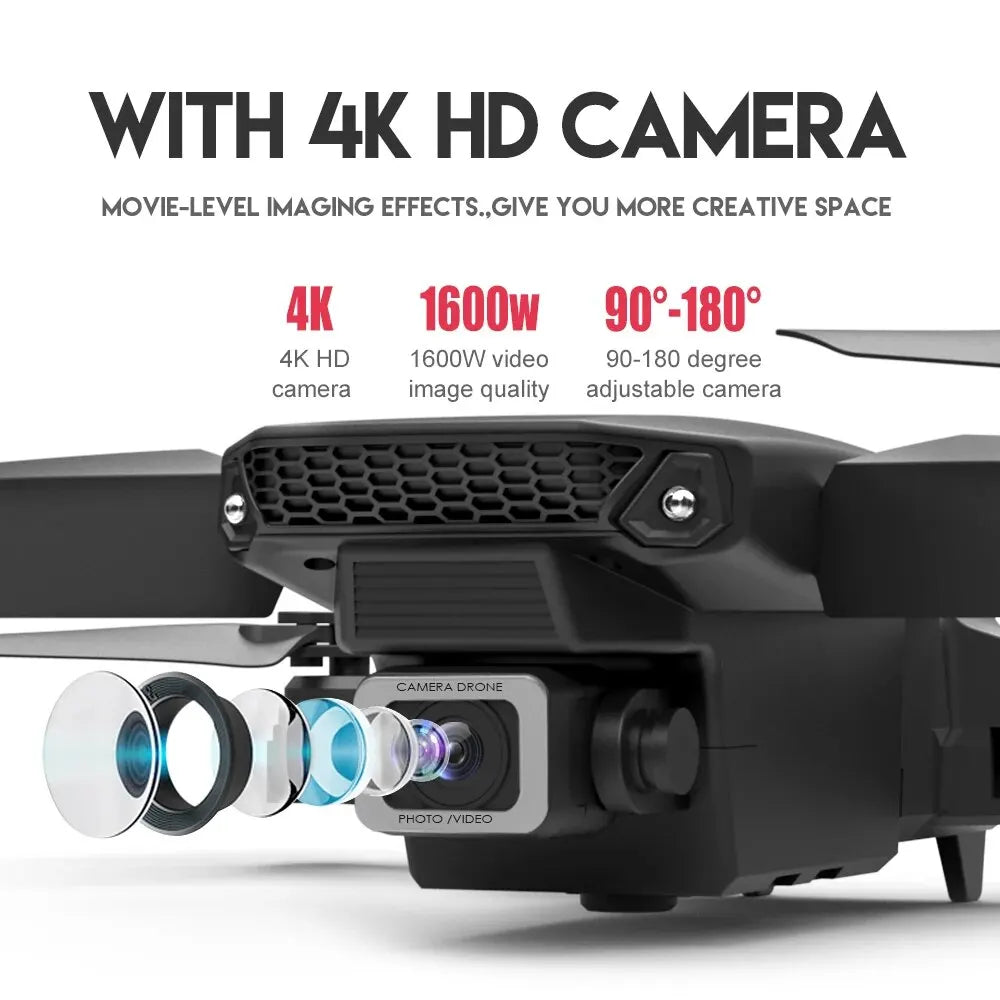E88 Pro WIFI FPV Drone Wide Angle HD 4K 1080P Camera