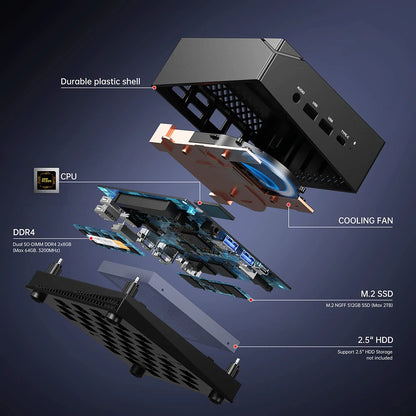 AM06 Pro Gamer Mini PC AMD Ryzen 5 5500U/5800U Windows 11 Mini Desktop