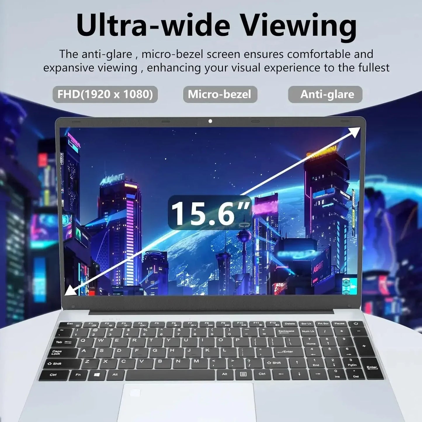 15.6 inch Laptops Office Fingerprint Unlock Notebook 16GB 1TB Windows 11 Pro
