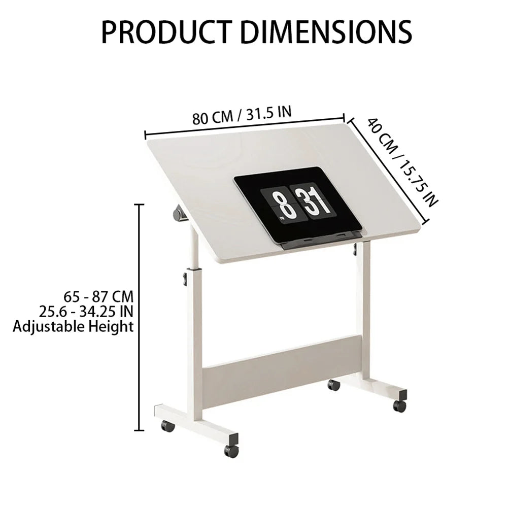 Small Standing Table Adjustable Height Mobile Stand Up Desk With Wheels