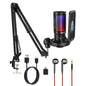 USB Microphone, Podcast Condenser Mic with Boom Arm