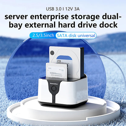 USB 3.0 To SATA Dual-Bay External Hard Drive Docking Station