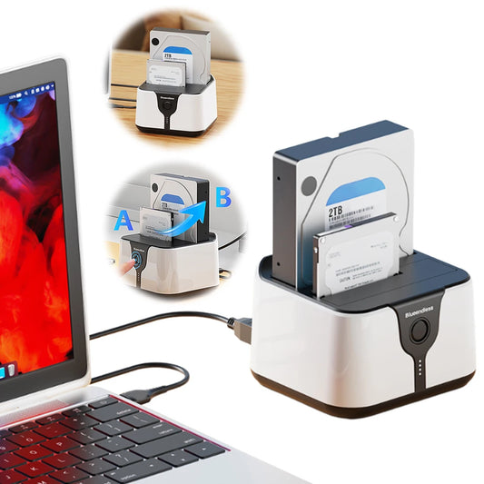 USB 3.0 To SATA Dual-Bay External Hard Drive Docking Station