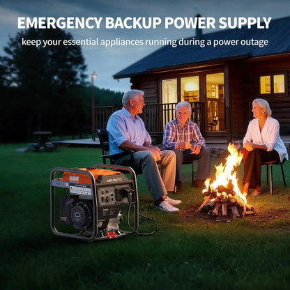 4000W Portable Inverter Generator, Gas Powered Open Frame Design