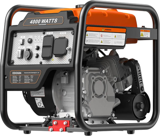 4000W Portable Inverter Generator, Gas Powered Open Frame Design