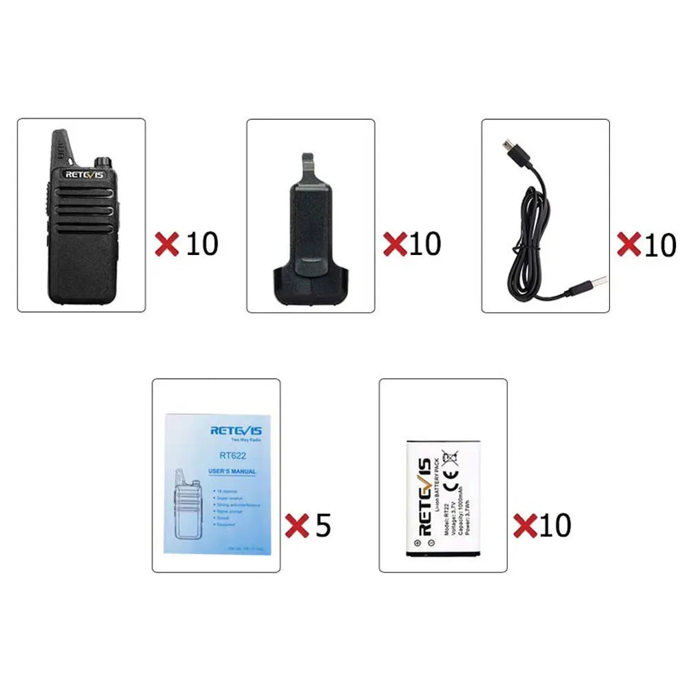 10 Pcs Wholesale Mini Walkie Talkie