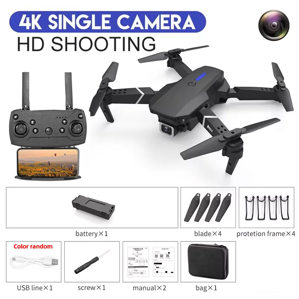 E88 Pro WIFI FPV Drone Wide Angle HD 4K 1080P Camera
