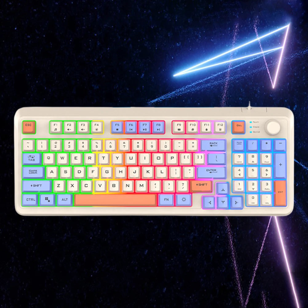 K82 Luminous Keyboard 94 Keys Gaming Keyboard RGB Light Gamer Keypad