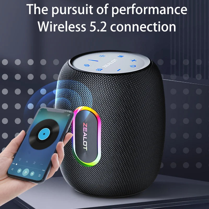 ZEALOT S64 50W Wireless Speakers, Outdoor Portable Subwoofer Speaker