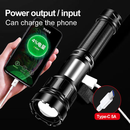 800 Meters Long Throw LED Flashlight COB Work Light USB Rechargeable Spotlights 1000000 Lumens