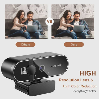 4K Webcam Video Camera 2K Autofocus Streaming Web Cam With Microphone